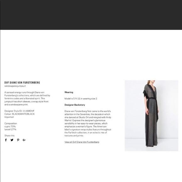 Dvf Windowpane jumpsuit - Picture 2 of 5